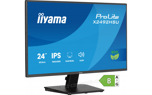 IIYAMA ProLite X2492HSU-B1 - Vue 3/4 gauche