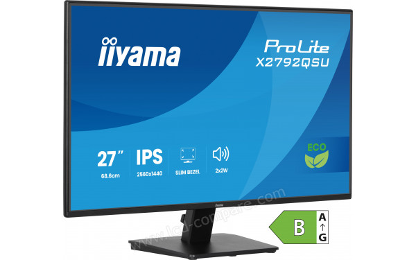 IIYAMA ProLite X2792QSU-B1 - Vue 3/4 gauche