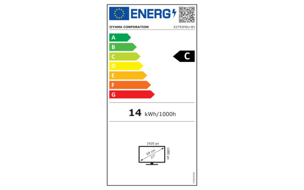 IIYAMA ProLite X2793HSU-B1 - &Eacute;tiquette &eacute;nergie v2
