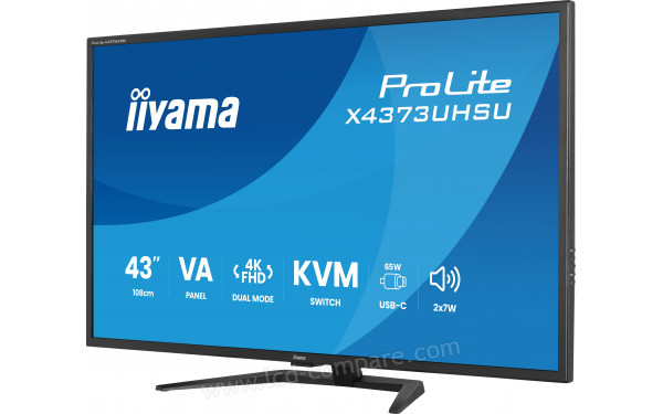 IIYAMA ProLite X4373UHSU-B2 - Vue 3/4 droite