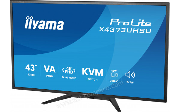 IIYAMA ProLite X4373UHSU-B2 - Vue 3/4 droite