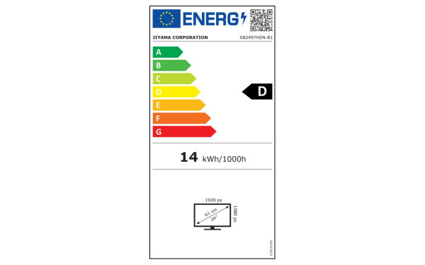 IIYAMA ProLite XB2497HSN-B1 - &Eacute;tiquette &eacute;nergie v2