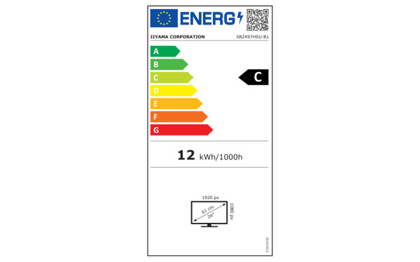 IIYAMA ProLite XB2497HSU-B1 - &Eacute;tiquette &eacute;nergie v2