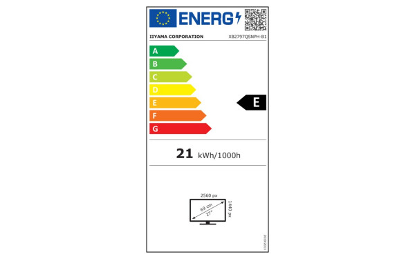 IIYAMA ProLite XB2797QSNPH-B1 - &Eacute;tiquette &eacute;nergie v2