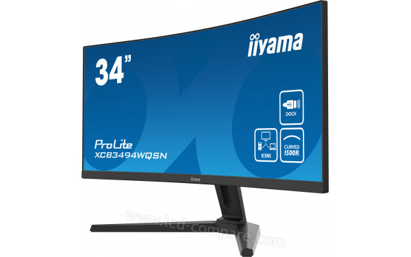 IIYAMA ProLite XCB3494WQSN-B1 - Vue 3/4 droite