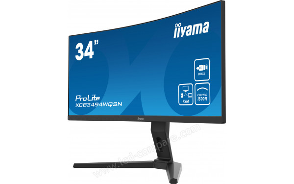 IIYAMA ProLite XCB3494WQSN-B1 - Vue 3/4 droite