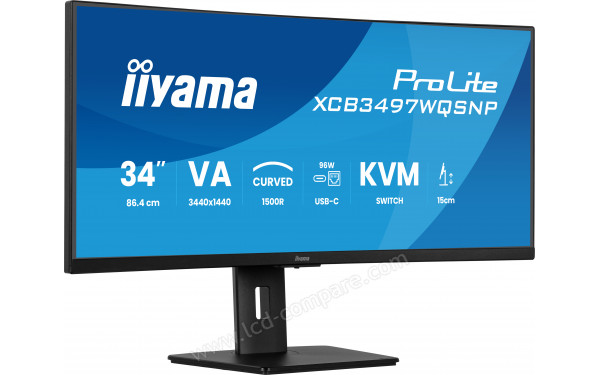 IIYAMA ProLite XCB3497WQSNP-B1 - Vue 3/4 gauche