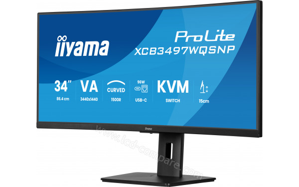 IIYAMA ProLite XCB3497WQSNP-B1 - Vue 3/4 droite