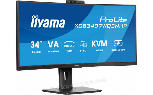 IIYAMA ProLite XCB3497WQSNPH-B1 - Vue 3/4 gauche