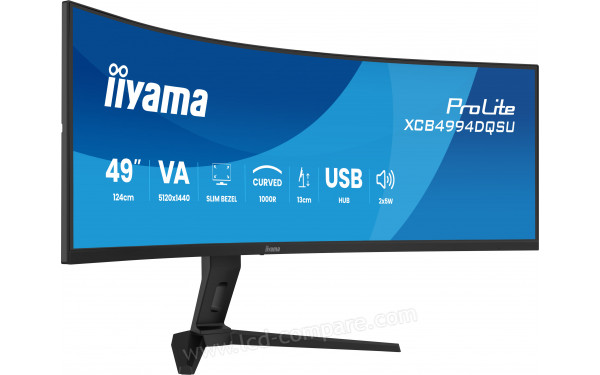 IIYAMA ProLite XCB4994DQSU-B1 - Vue 3/4 gauche