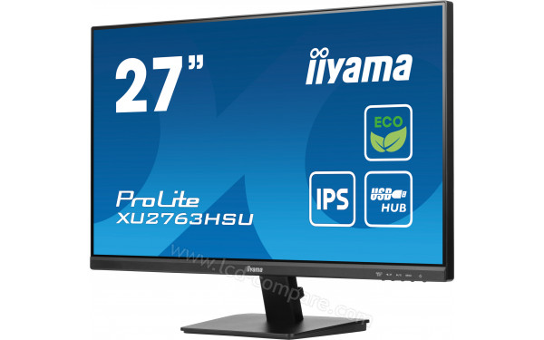 IIYAMA ProLite XU2763HSU-B1 - Vue 3/4 droite