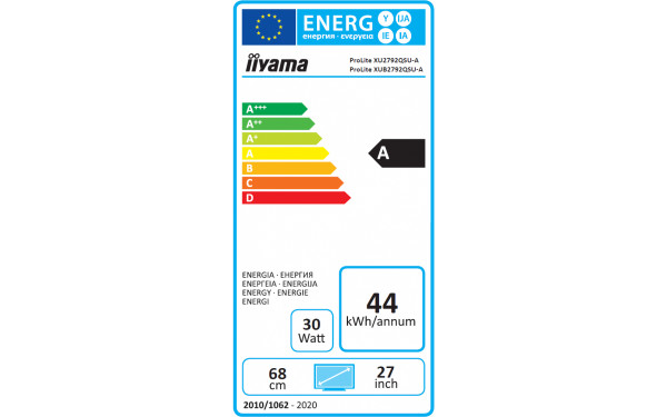 IIYAMA ProLite XU2792QSU-B1 - &Eacute;tiquette &eacute;nergie
