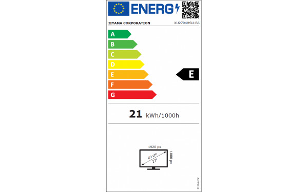IIYAMA ProLite XU2794HSU-B6 - &Eacute;tiquette &eacute;nergie v2