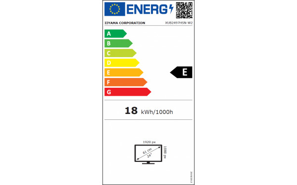 IIYAMA ProLite XUB2497HSN-W2 - &Eacute;tiquette &eacute;nergie v2