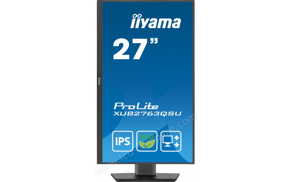 IIYAMA ProLite XUB2763QSU-B1 - Vue de face en mode portrait
