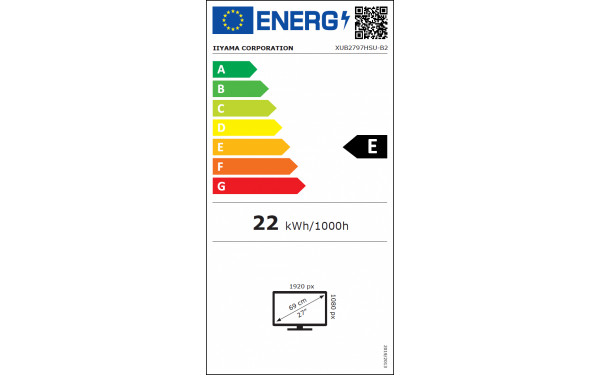 IIYAMA ProLite XUB2797HSU-B2 - &Eacute;tiquette &eacute;nergie v2