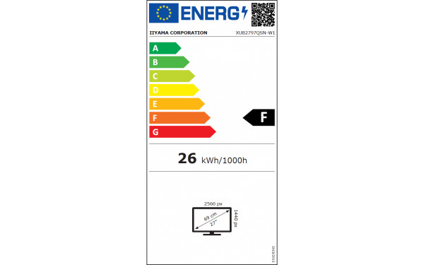 IIYAMA ProLite XUB2797QSN-W1 - &Eacute;tiquette &eacute;nergie v2