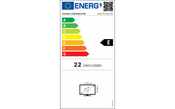 IIYAMA ProLite XUB2797QSU-W2 - &Eacute;tiquette &eacute;nergie v2