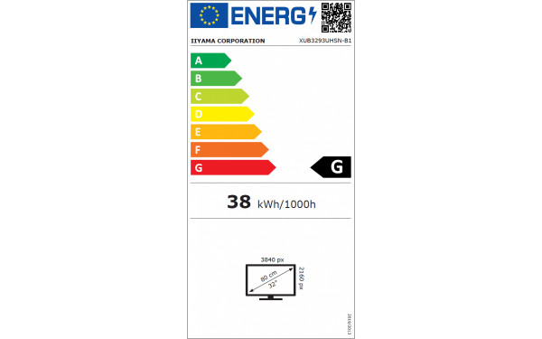 IIYAMA ProLite XUB3293UHSN-B1 - &Eacute;tiquette &eacute;nergie v2