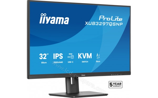 IIYAMA ProLite XUB3297QSNP-B1 - Vue 3/4 gauche