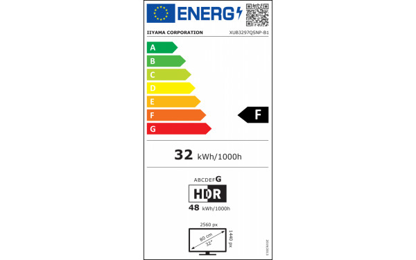 IIYAMA ProLite XUB3297QSNP-B1 - &Eacute;tiquette &eacute;nergie v2