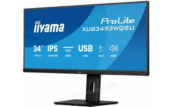 IIYAMA ProLite XUB3493WQSU-B6 - Vue 3/4 droite