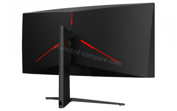 ITEK GGC 34 WQHD VA - Vue 3/4 arri&egrave;re