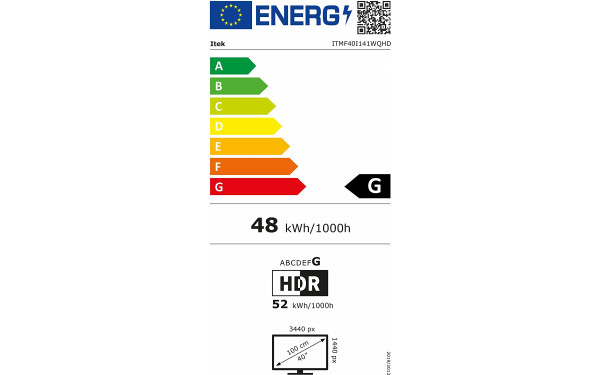 ITEK GGF 40 WQHD - &Eacute;tiquette &eacute;nergie v2