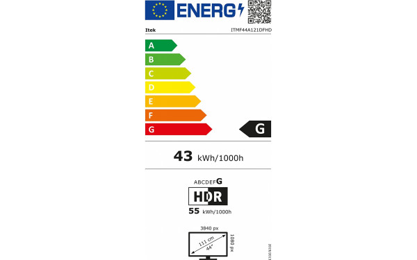 ITEK GGF 43.8 DFHD - &Eacute;tiquette &eacute;nergie v2