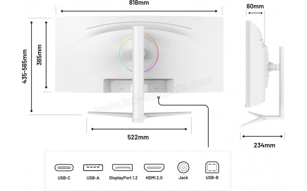 JAPANNEXT JN-I340UWQHD60C-C65W-HS-W - Multi-vues
