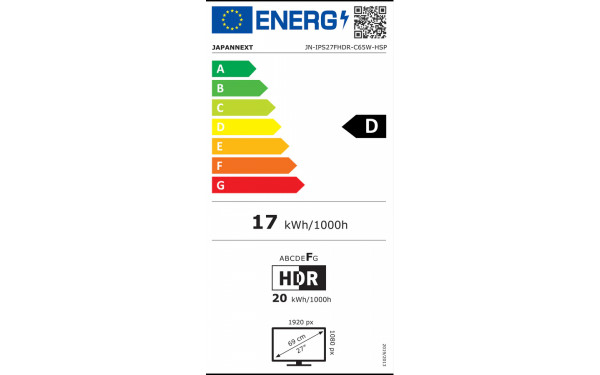 JAPANNEXT JN-IPS27FHDR-C65W-HSP - &Eacute;tiquette &eacute;nergie v2