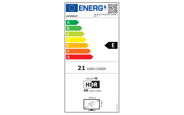 JAPANNEXT JN-IPS27WQHDR-C65W-FLD-T - &Eacute;tiquette &eacute;nergie v2