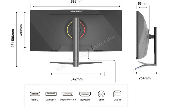 JAPANNEXT JN-IPSC3752UWQHDPR-H-C65W - Multi-vues