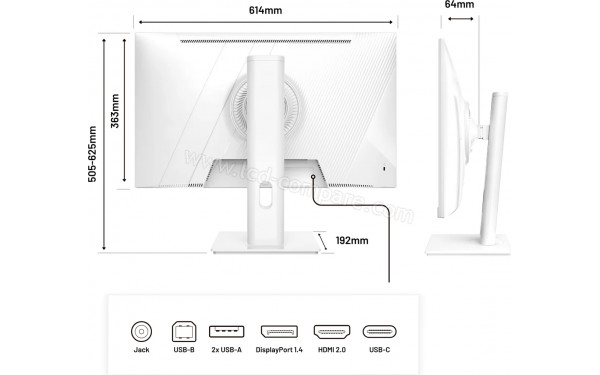 JAPANNEXT JN-i27QR-C65W-HSP-W - Multi-vues