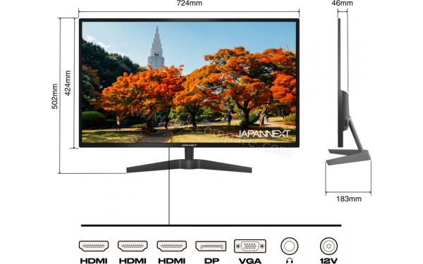 JAPANNEXT JN-IPS3200WQHD - Multi-vues