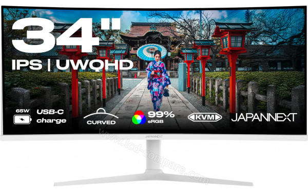 JAPANNEXT JN-IPS34Q-HC6-W - Vue de face