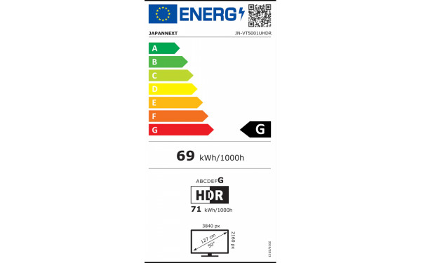 JAPANNEXT JN-VT5001UHDR - &Eacute;tiquette &eacute;nergie v2