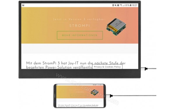 JOY-IT JOY-View 15 - Vue de face (t&eacute;l&eacute;phone non fourni)
