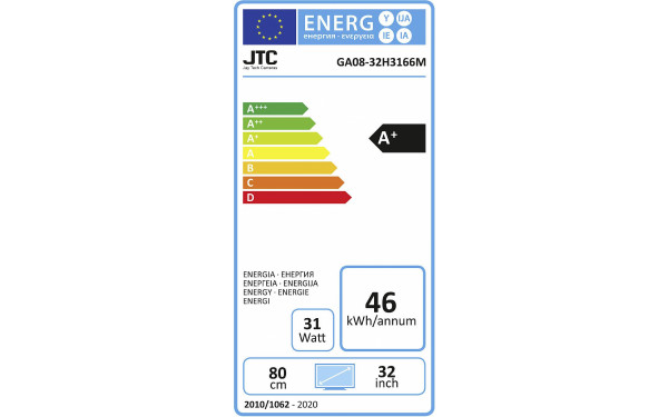 JTC GA08-32H3166M - &Eacute;tiquette &eacute;nergie