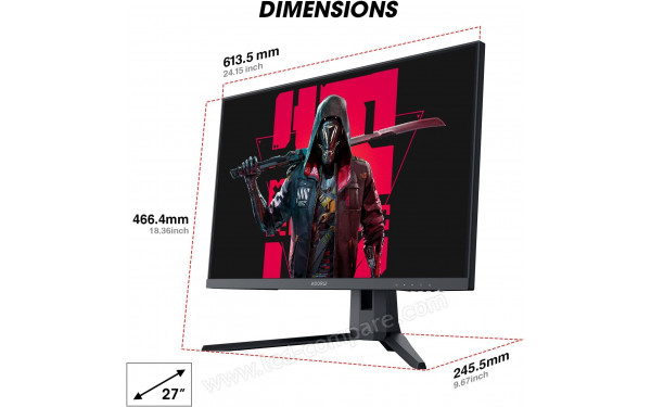 KOORUI 27E1QA - Vue 3/4 droite