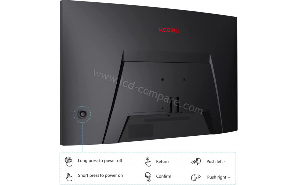 KOORUI 27E6QC 2022 - Vue 3/4 arri&egrave;re