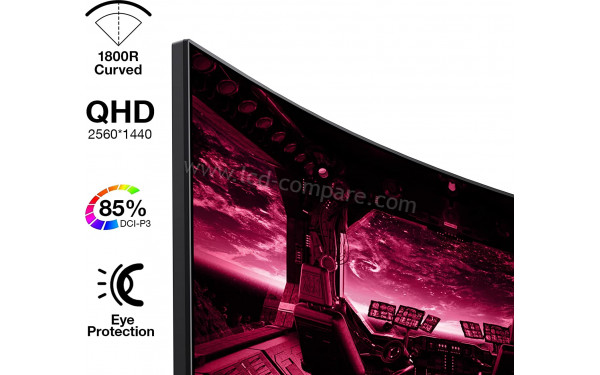 KOORUI 27E6QC 2022 - Zoom sur le coin sup&eacute;rieur gauche