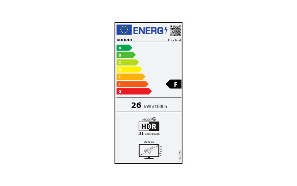 KOORUI E2741A - &Eacute;tiquette &eacute;nergie v2