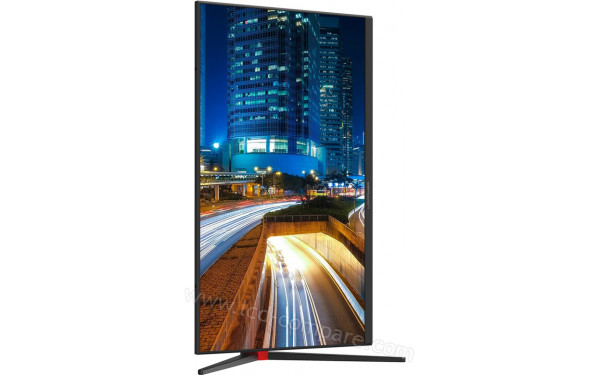LC-POWER LC-M27-4K-UHD-144 - Vue 3/4 gauche en mode portrait