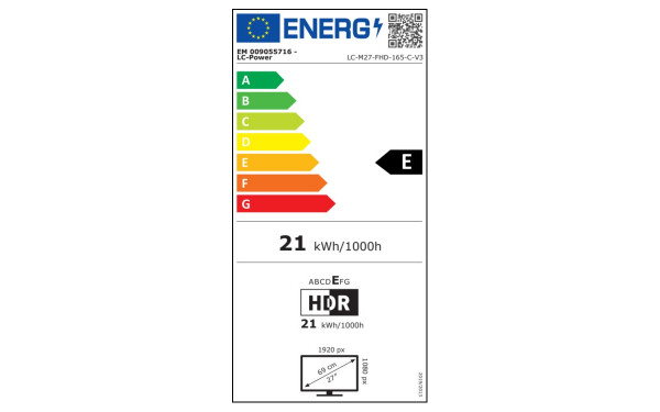 LC-POWER LC-M27-FHD-165-C-V3 - &Eacute;tiquette &eacute;nergie v2