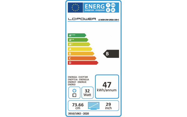 LC-POWER LC-M29-UW-UXGA-100-C - &Eacute;tiquette &eacute;nergie