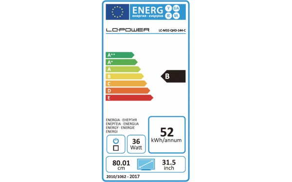 LC-POWER LC-M32-QHD-144-C - &Eacute;tiquette &eacute;nergie