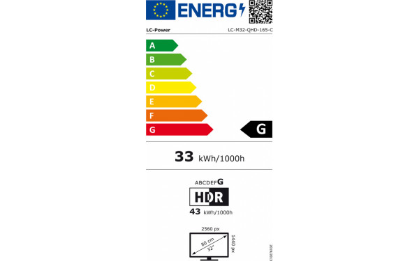LC-POWER LC-M32-QHD-165-C - &Eacute;tiquette &eacute;nergie v2