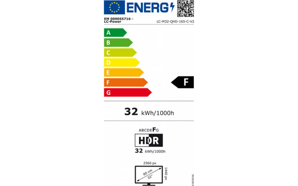 LC-POWER LC-M32-QHD-165-C-V2 - &Eacute;tiquette &eacute;nergie v2