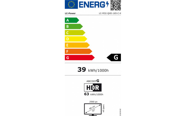 LC-POWER LC-M32-QHD-165-C-K - &Eacute;tiquette &eacute;nergie v2